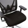Hyvä työtuoli ergonominen musta kangas laadukas verkkoselkänoja vaihdettava istuinpäällinen verkkotuolissa